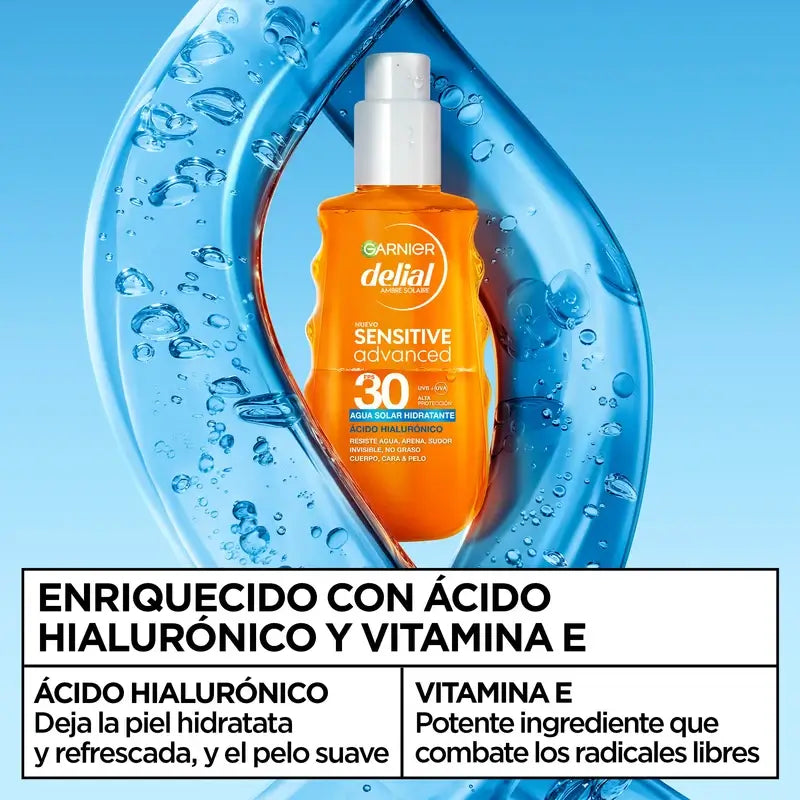 Garnier Delial Delial Sensitive Advanced Moisturising Sunscreen Water Spf 30, 150Ml
