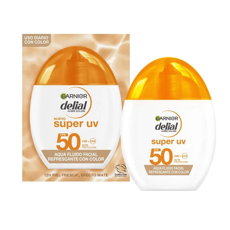 Garnier Delial Super Uv Water Refreshing Facial Fluid Spf 50 Matte Effect, 50 ml