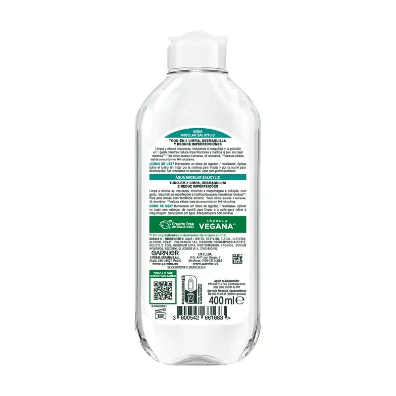 Garnier Face Cleansing Products Salicylic Anti-Imperfection Micellar Water , 400 ml