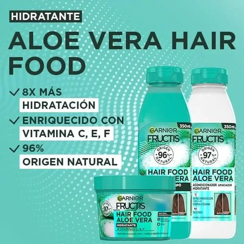 GarnierFructis Hair Food Aloe Vera 3 In 1 Moisturising Mask 400 Ml For Dehydrated Hair