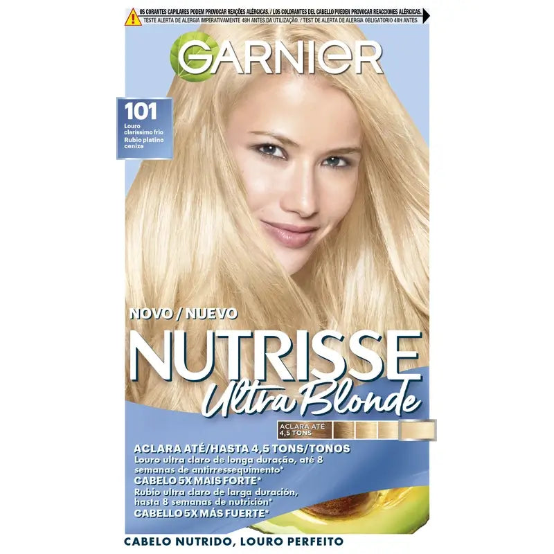 Garnier Nutrisse Lightening Platinum Blonde Ash No. 101 , 160 ml