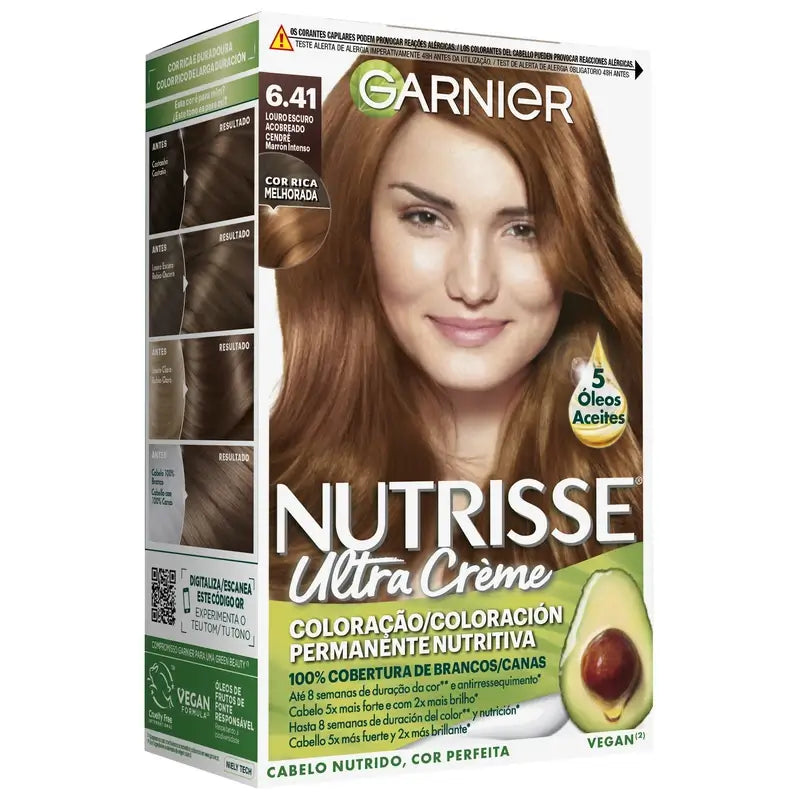 Garnier Nutrisse Permanent Colour Permanent Colour Intense Brown Shade 6,41 , 160 ml
