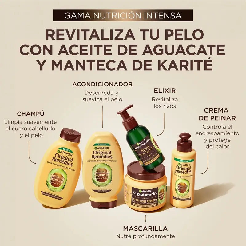 Garnier Original Remedies Avocado & Shea Butter Cream For Frizzy & Unruly Hair 200Ml