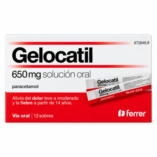 Gelocatil 650 mg Oral Solution 12 Sachets