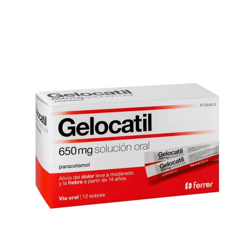 Gelocatil 650 mg Oral Solution 12 Sachets