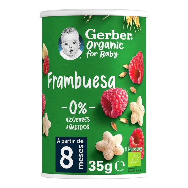 Gerber Puff Puff Organic Cereal & Raspberry Snack, 35 g