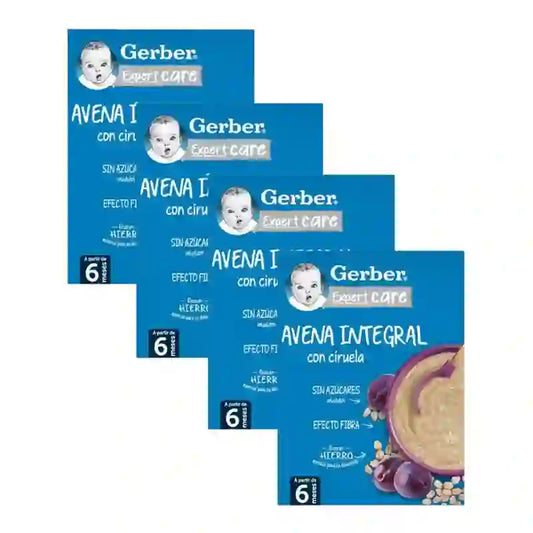 Gerber Porridge Oatmeal & Plum, 4X250 Gr