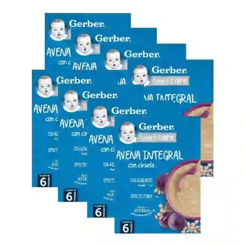 Gerber Porridge Oatmeal & Plum, 8X250 Gr