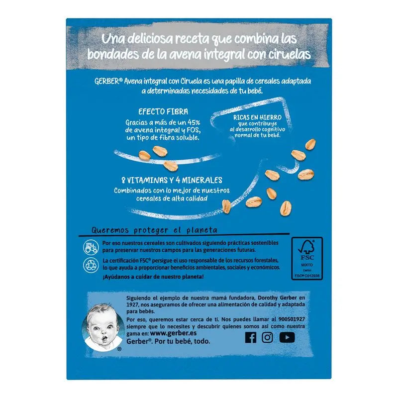 Gerber Porridge Oats and Plum, 250 gr