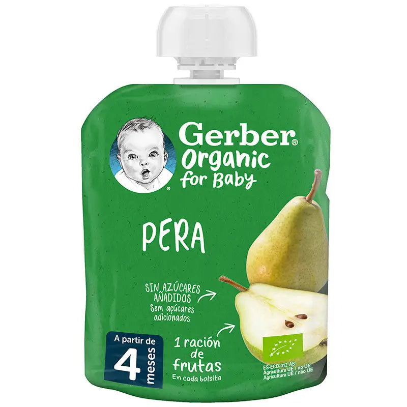 Gerber Organic Pear Pouches , 90g