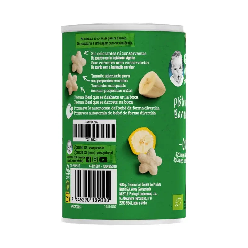 Gerber Snacks Organic Banana Cereal Snacks , 35g