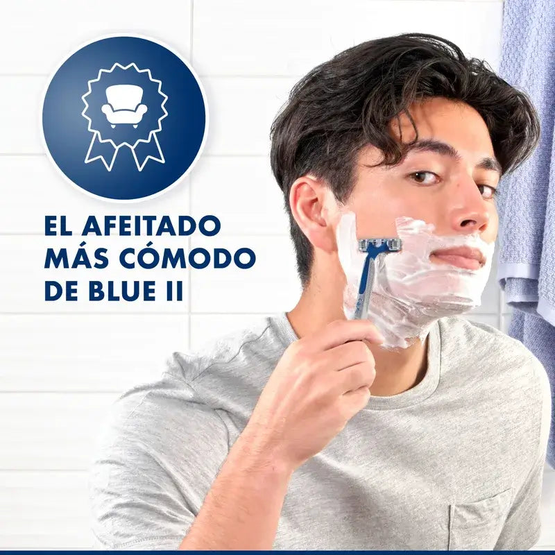 Gillette Blue Ii Max disposable razors X10, 2 blades lubricating gel