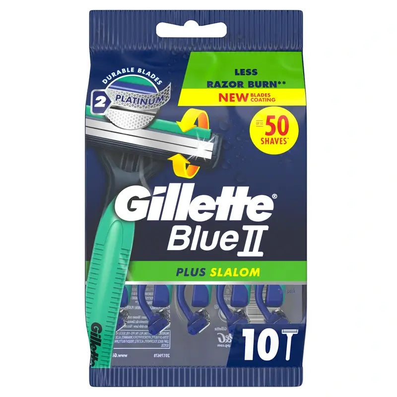 Gillette Blue Ii Plus Slalom Disposable Razors, 10 pcs.
