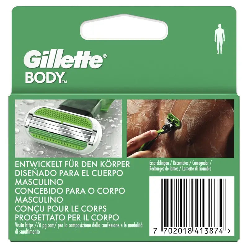 Gillette Body Shaver Refills, 2 pieces
