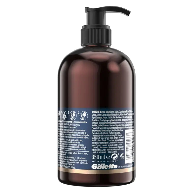 Gillette King C. Beard & Face Gel , 350 ml