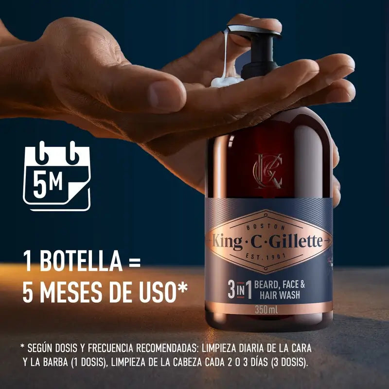 Gillette King C. Beard & Face Gel , 350 ml