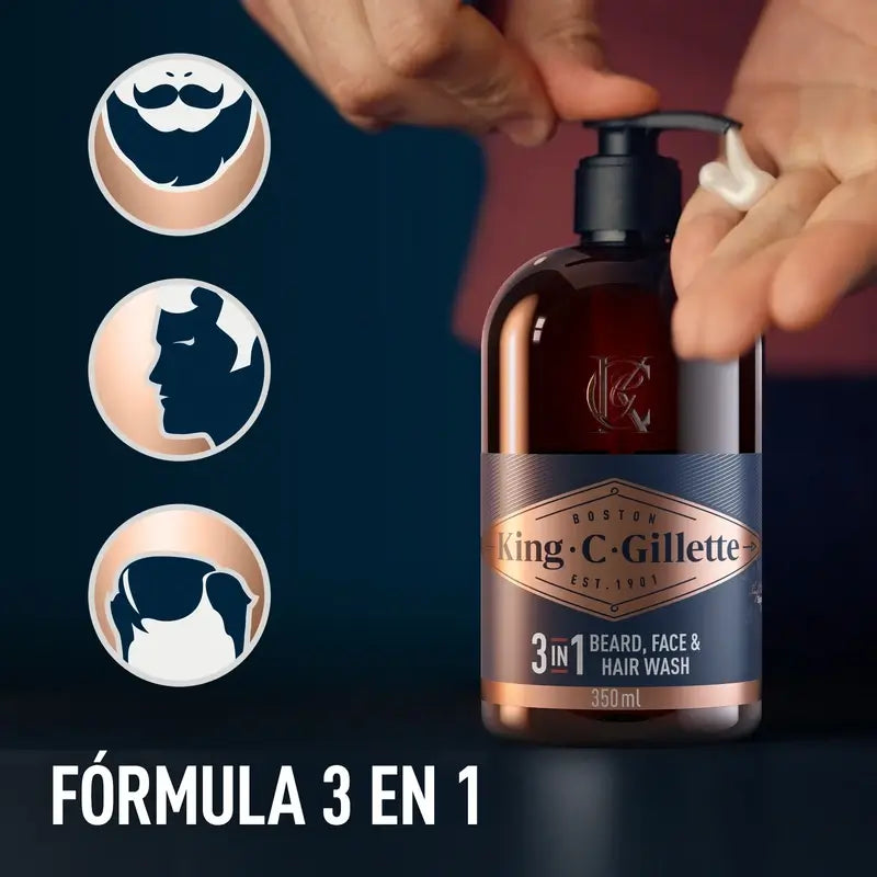 Gillette King C. Beard & Face Gel , 350 ml