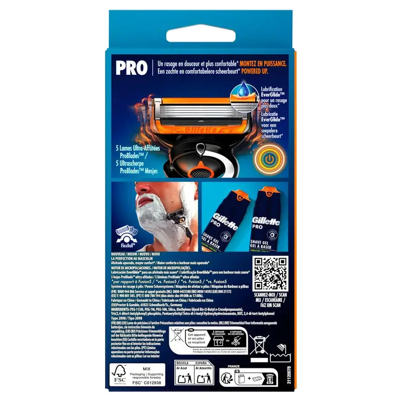Gillette Proglide Power 1 Razor , 2 refills