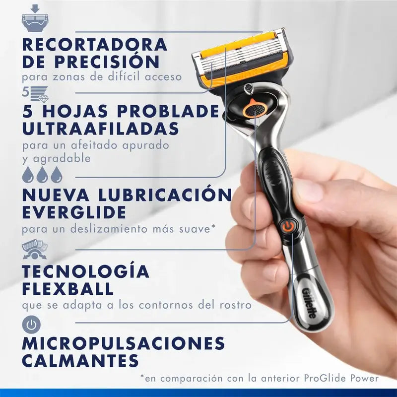 Gillette Proglide Power 1 Razor , 2 refills