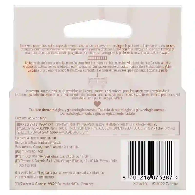 Gillette Intimate & Groin Refills, 4 refills