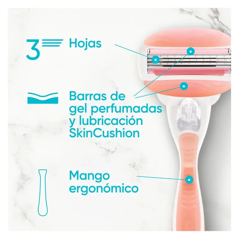Gillette Venus Comfortglide Spa Breeze Women's Hair Removal Razor, 1 Handle + 3 Refills