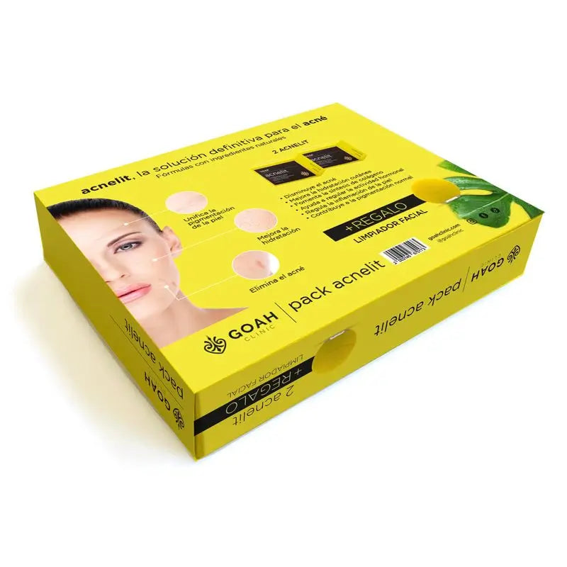 Goah Acnelit Pack + Facial Cleanser Gift Set, 120 capsules