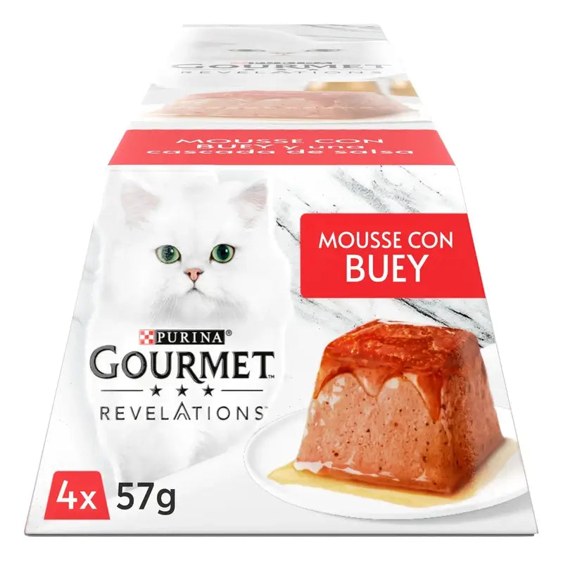 Gourmet Revelations Beef Wet Cat Food Mousse, 24 x 57 g