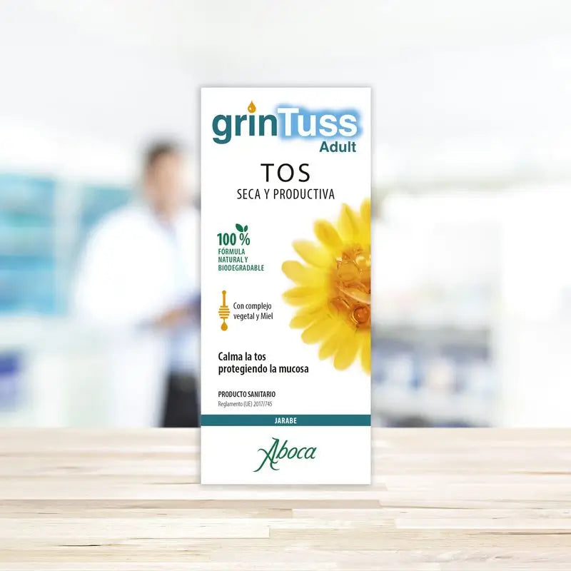Aboca Grintuss Adult Dry and Productive Cough Syrup, 180 g