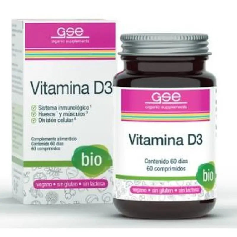 Gse Vitamin D3 60 Tablets Bio Vegan