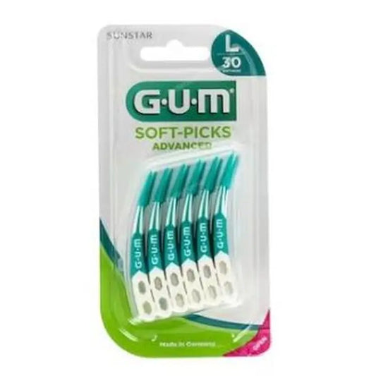 Gum Interdental Brush Soft Picks Long 30Un Blue