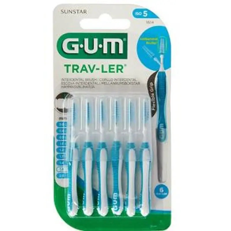 Gum Interdental Brush Trav-Ler 1614 1,6Mm 6Un Blue