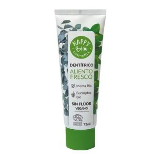 Happy Bio Toothpaste Fresh Breath Mint Fluoride Free 75M Eco