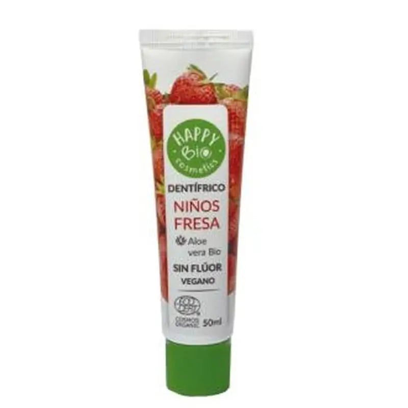 Happy Bio Children's Toothpaste Strawberry Fluoride Free 50Ml. Eco