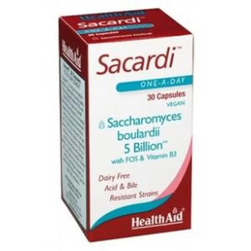 Health Aid Sacardi (Saccharomyces Boulardii) 30Vcaps.