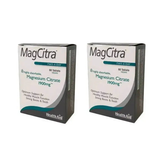 Healthaid Magcitra Magnesium Citrate 1900 Mg, 2X60 Tablets