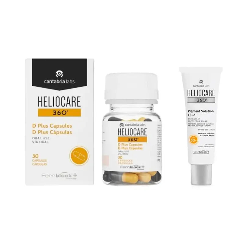 Heliocare Pack 360º D Plus 30 Capsules + Pigment Solution Fluid Spf50+ 50 Ml