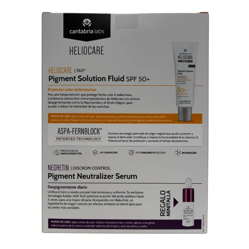 Heliocare Pack 360 Pigment Sun 50Ml+ Minitalla Neoretin 10 Ml