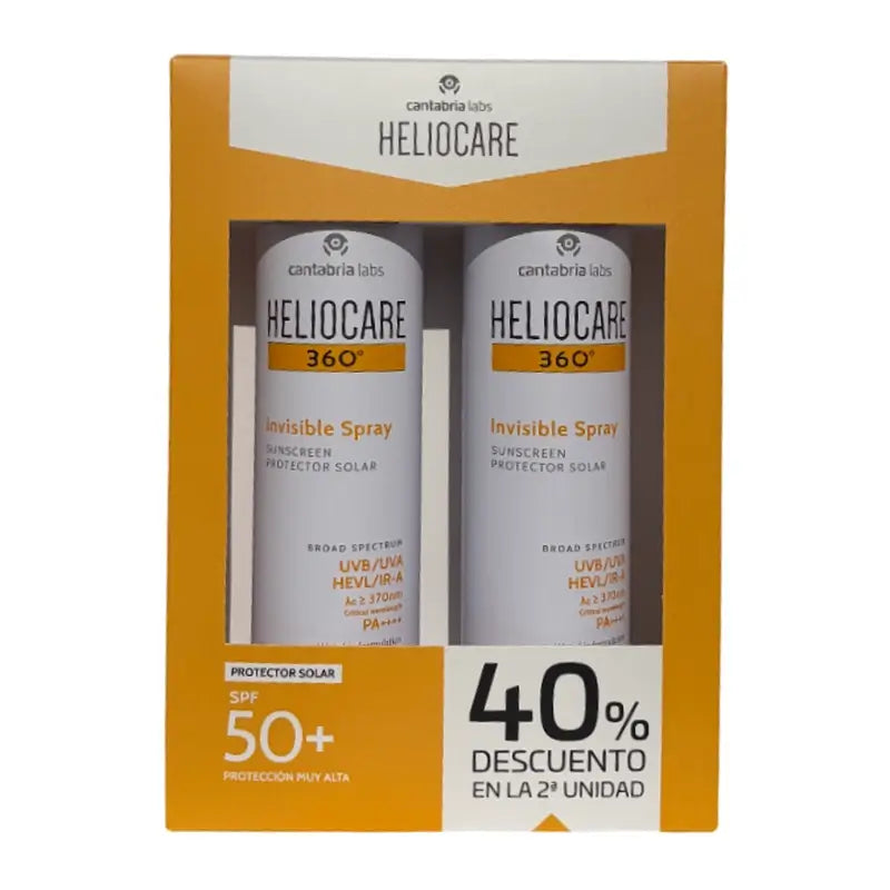 Heliocare Duplo Pack 360 Invisible Spray Spf 50, 2 units
