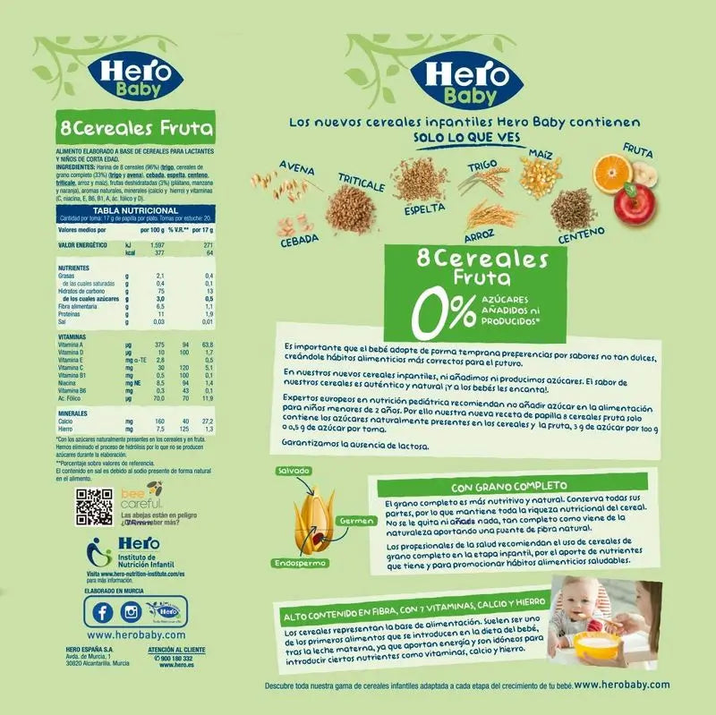 Hero Baby Cereal 8 Cereals with Fruit Cereal 340G