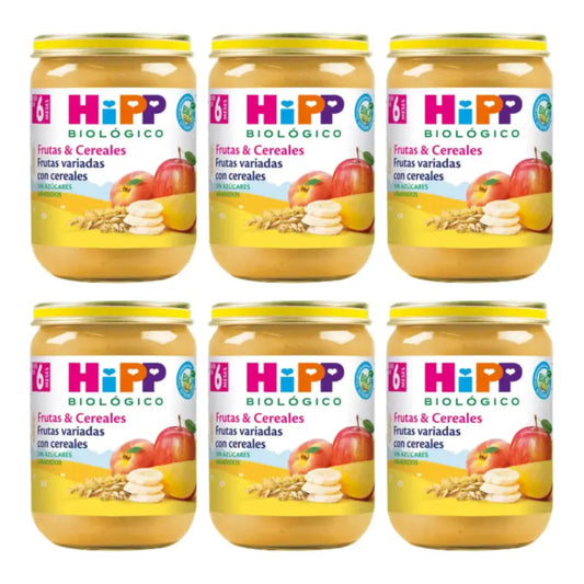 Hipp Bio Mixed Fruit and Cereal Jars, Pack of 6 x 190 g