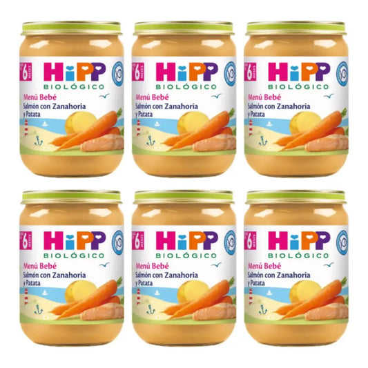 Hipp Bio Salmon, Carrot and Potato Jars, Pack of 6 x 190 g