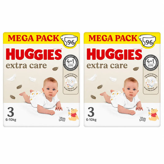 Huggies Extra Care Size 3 (6-10 Kg) Disney Baby Nappy , 96 pieces, pack 2