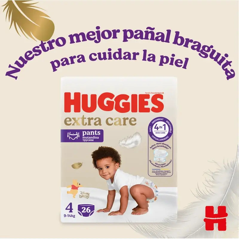 Huggies Extra Care Size 4 (9-14 Kg) Disney Baby Diaper Briefs, 26 Pcs.