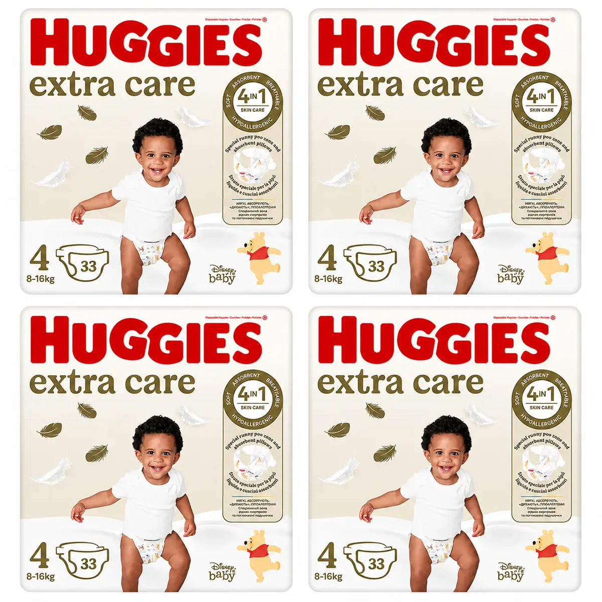 Huggies Extra Care Size 4 (8-16 Kg) Disney Baby Diaper, 33 pcs., pack 4