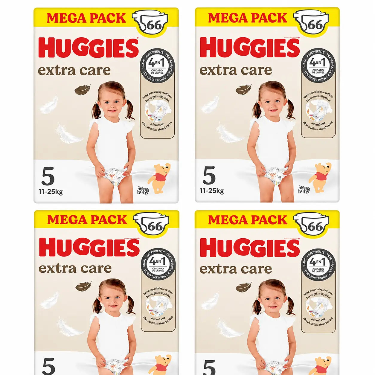 Huggies Extra Care Size 5 (11-25 Kg) Disney Baby Nappy , 66 pieces, pack 4