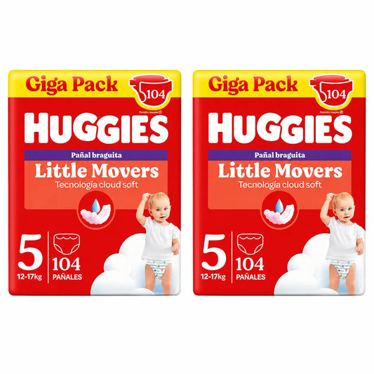 Huggies Little Movers Size 5 (12-17 Kg) Disney Baby Diaper Briefs , 104 pieces, pack 2