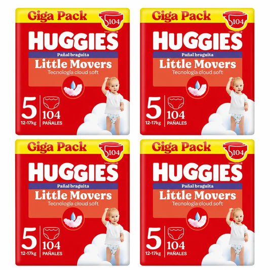 Huggies Little Movers Size 5 (12-17 Kg) Disney Baby Diaper Briefs , 104 pcs., pack 4