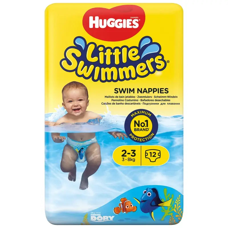 Huggies Little Swimmers Size 2-3 (3–8 kg), Swim Nappies, 12 pieces
