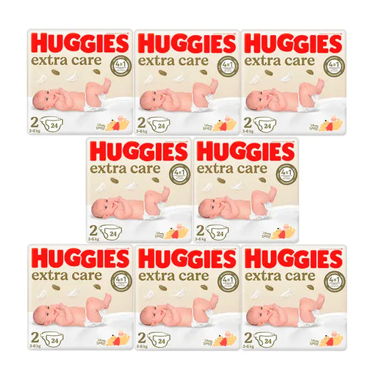 Huggies Extra Care Nappy Size 2, Pack 8 x 24 pieces