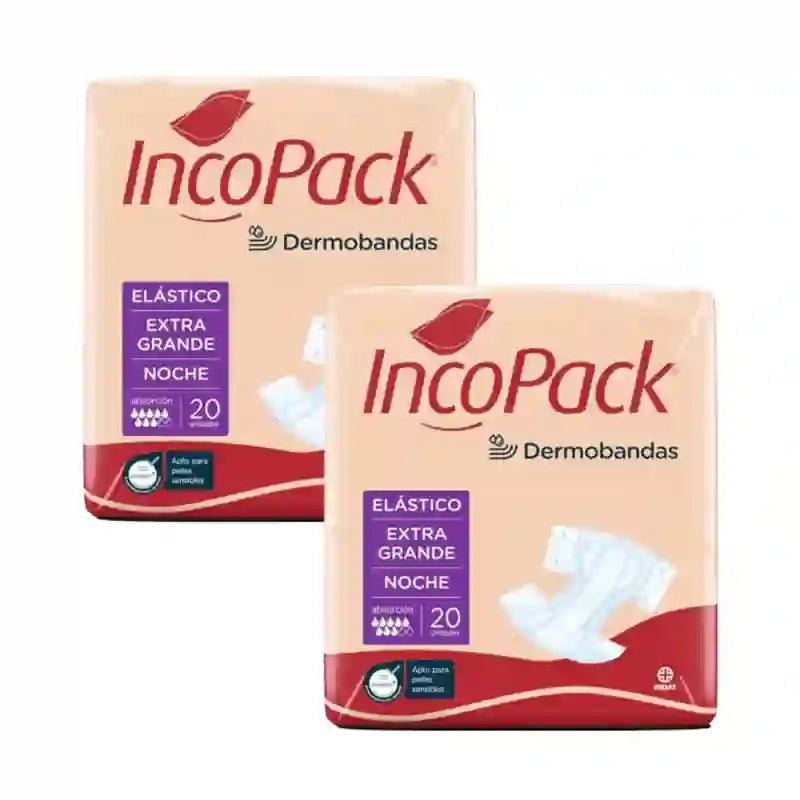 Incopack Elastic Absorbent Night Absorbent Extra Large Size , Pack 2, 160 Pcs.